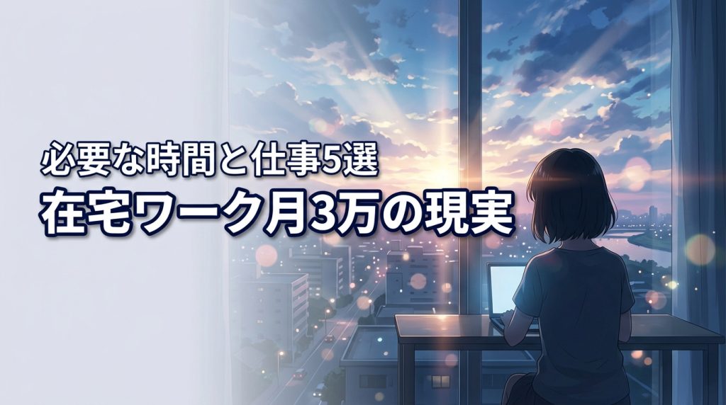 在宅ワークで月3万稼ぐ現実は？必要な作業時間と初心者向けの仕事5選