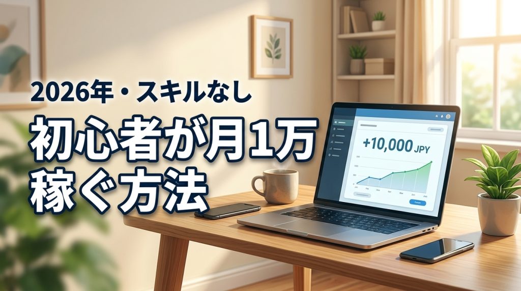 【スキルなしOK】副業初心者が月1万稼ぐ現実的な方法と安全な始め方