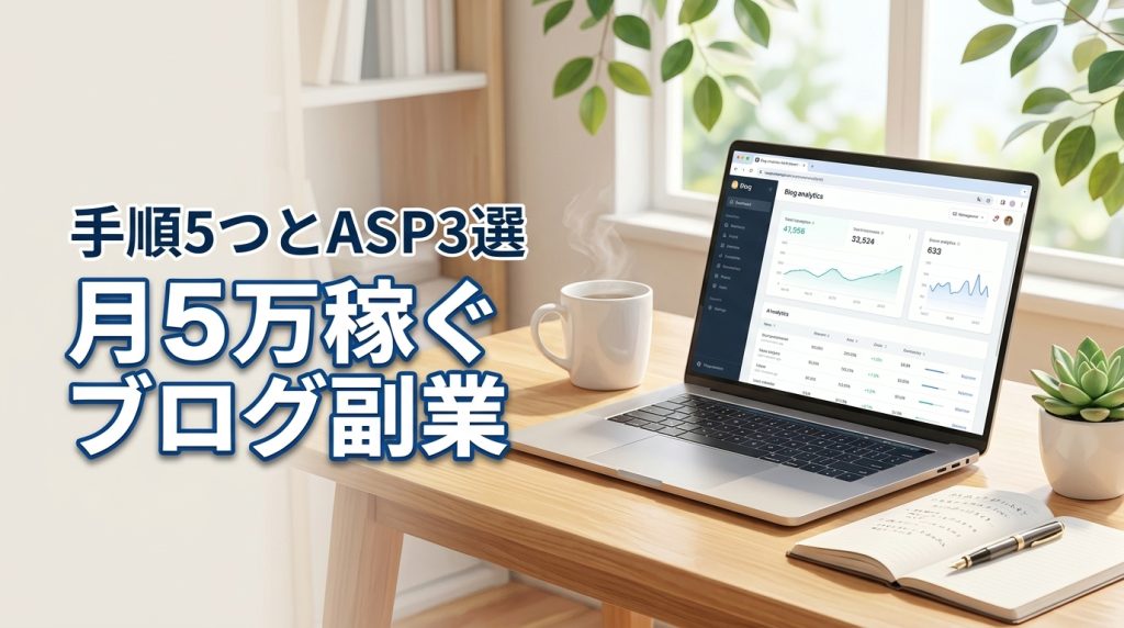 初心者でも月5万稼ぐ！ブログ副業の始め方5ステップと厳選ASP3選